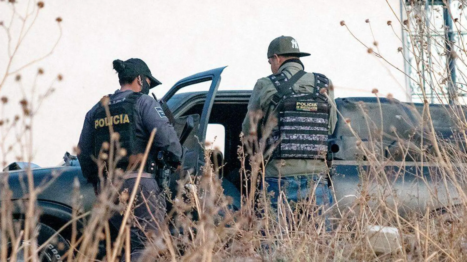 Elementos policiacos en zona de intervención